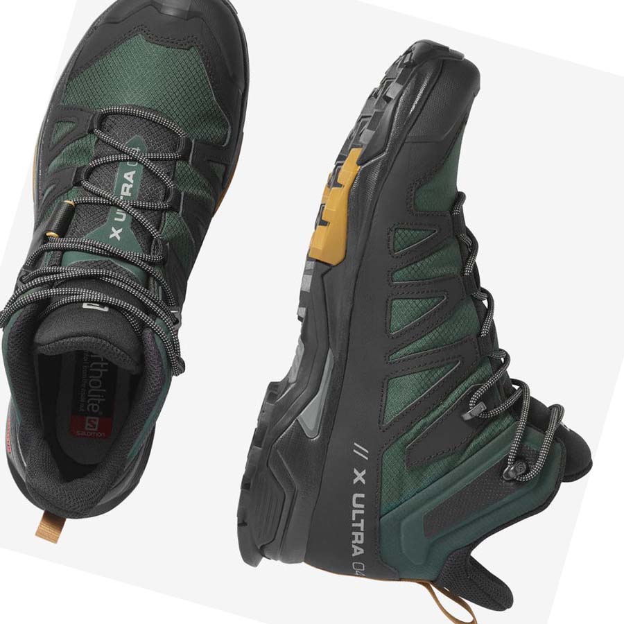 Salomon X ULTRA 4 MID GORE-TEX Erkek Yürüyüş Ayakkabısı Yeşil Siyah | TR 3542TCE